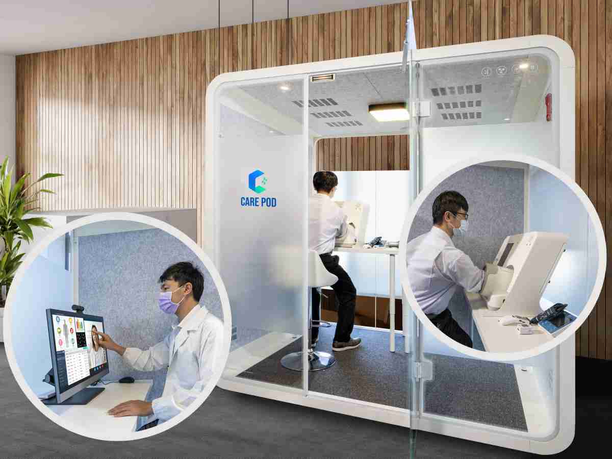 达擎于医疗科技展中展出＂远距诊疗舱＂，，，以因应医疗数字化及社会高龄化趋势下、、、、复诊及慢性病患等族群对于远距看诊需求逐渐升高所推出的创新整合方案。。。。多功能合一、、、高隐私性的远距诊疗舱可根据病患端与医师端的不同需求，，，，提供弹性化及客制化功能，，节省医生和病患的精力及时间